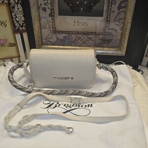EUC- Brighton Beige/cream Crossbody Bag w/ Changable Strap & Braided Long Strap